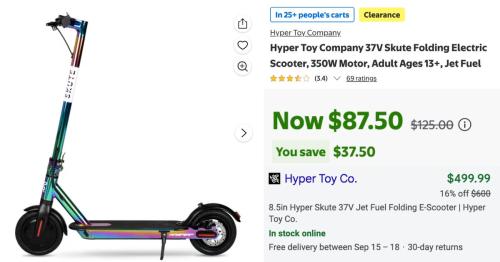 Hyper Electric Scooter for $87 at Walmart deal at Walmart
