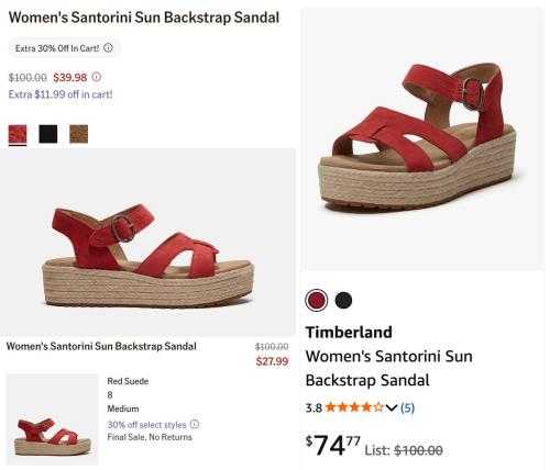 Timberland Sandals Dropped to $28