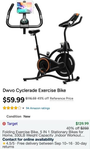 DWVO Exercise Bike for $59 on Woot deal at Woot