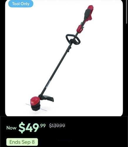 Toro 60V String Trimmer for $49.99 deal at Lowe's
