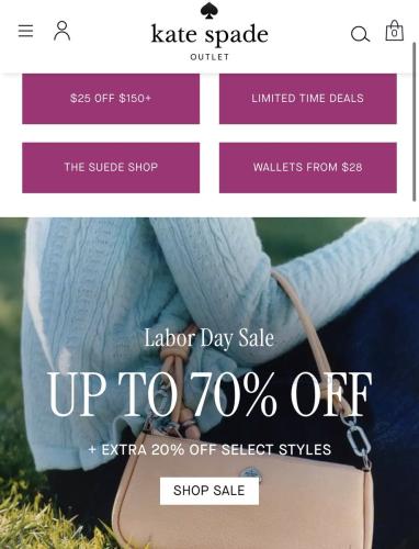 Kate Spade Labor Day Sale Now Live deal at Kate Spade