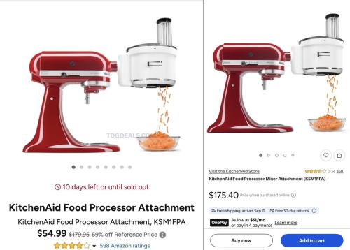 KitchenAid Food Processor Attachment 69% Off deal at Amazon