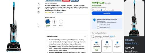 Bissell Vacuum for $49 at Walmart deal at Walmart