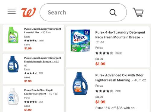$1.79 Purex Laundry Detergent at Walgreens deal at Walgreens