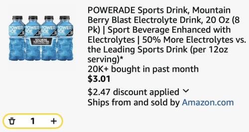 8 Powerade Bottles for $3 on Amazon deal at Amazon