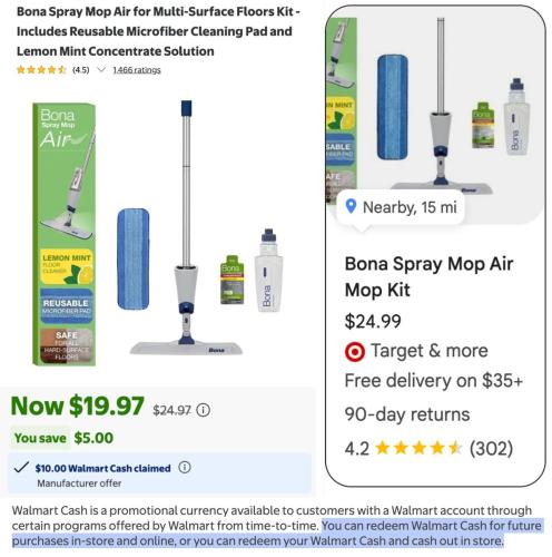 Bona Spray Mop Kit Dropped to $10 deal at Walmart