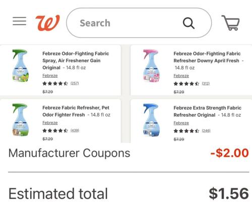 $1 Febreze Air Freshener Sprays deal at Walgreens