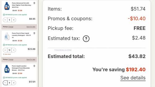 26 Purex Laundry Detergents for $43 deal at Walgreens