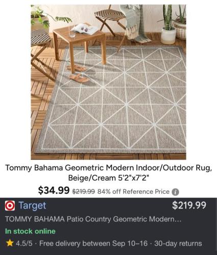 Tommy Bahama Rug $220 to $34 at Woot deal at Woot