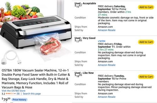 OSTBA Vacuum Sealer for $15 on Amazon deal at Amazon