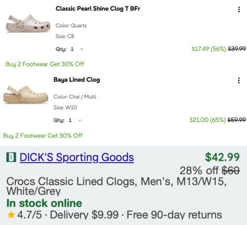 Crocs as Low as $17 + Extra 30% Off