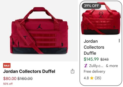 Jordan Duffel Bag Lowest Price $80 deal at Foot Locker