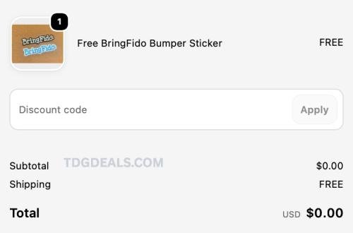 Free BringFido Bumper Sticker