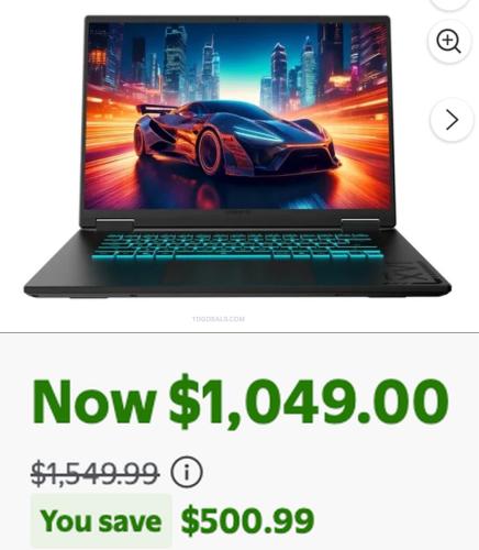 Gigabyte Gaming A16 Laptop $500 Off deal at Walmart