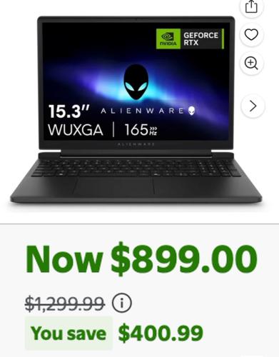 Alienware RTX 4050 Gaming Laptop Under $1000 deal at Walmart