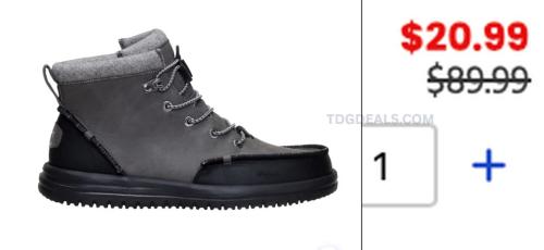 Hey Dude Boots Drop to $20.99 in Cart