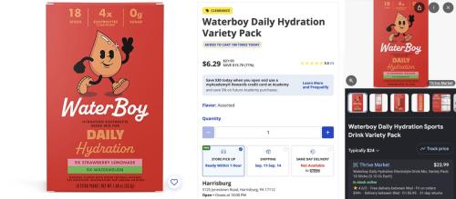 Waterboy Daily Hydration Variety Pack for $6