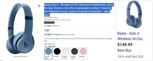Beats Solo 4 for Only $74 deal at Amazon