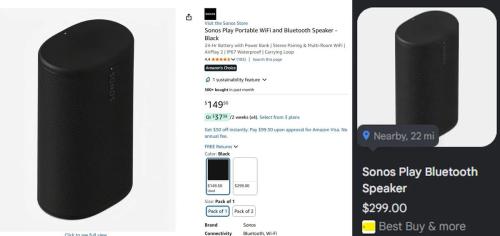 Sonos Speaker for $150 Like New deal at Amazon