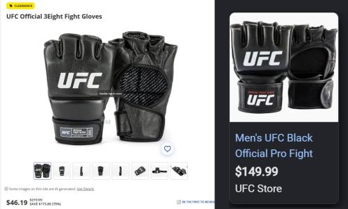 UFC Official Fight Gloves 79% Off deal at Academy