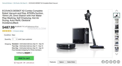 71% Off ECOVACS DEEBOT X2 Combo on Woot deal at Woot