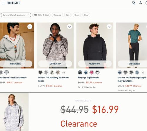Hollister Camo Hoodie Clearance $16.99 deal at Hollister