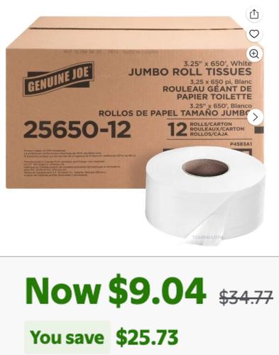 Genuine Joe Bath Tissue 74% Off at Walmart deal at Walmart