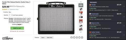 Fender Mini Deluxe Guitar Amp for $29