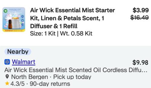 Air Wick Essential Mist Kit for $3.99 deal at CVS