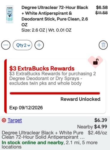 Degree Deodorants $1.79 Each at CVS deal at CVS