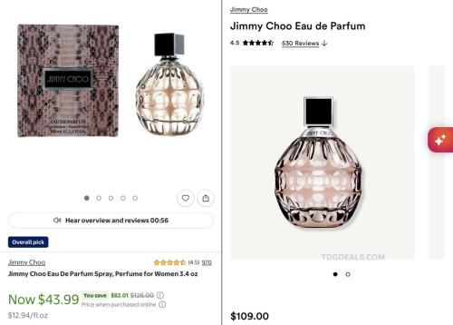 Jimmy Choo Eau De Parfum 3.4 oz for $44 deal at Walmart