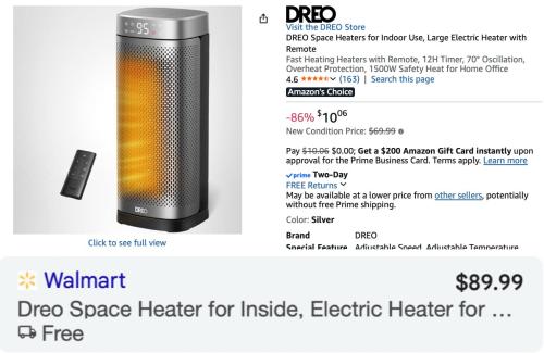 Dreo Space Heater for Just $10 deal at Amazon