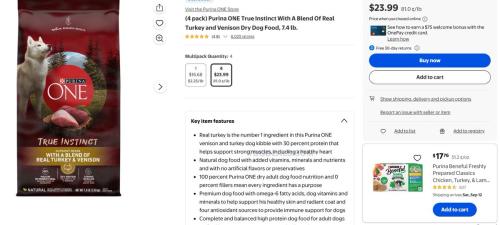 Purina One 4-Pack for $23.99 at Walmart deal at Walmart