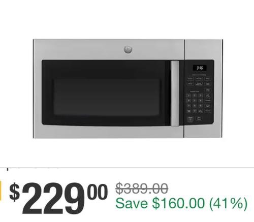 GE Over-the-Range Microwave for $229 deal at Home Depot