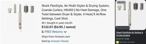 Shark Hair Curler for $122 at Amazon deal at Amazon