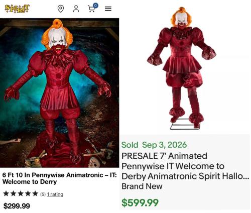 7FT Pennywise Animatronic for $300 deal at Spirit Halloween