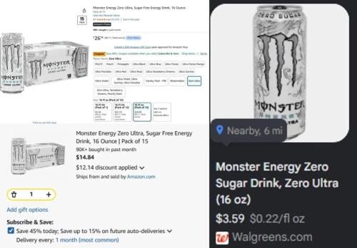 White Monster Energy Drinks at $1 Each on Amazon deal at Amazon