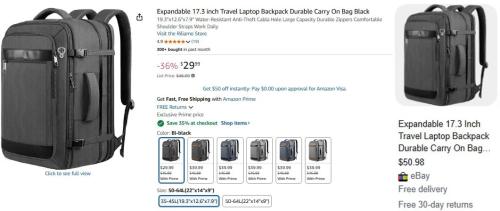 $10 Expandable Travel Laptop Backpack on Amazon deal at Amazon