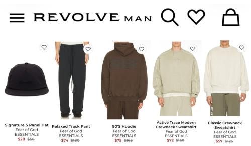 Fear of God Apparel as Low as $28 deal at Revolve