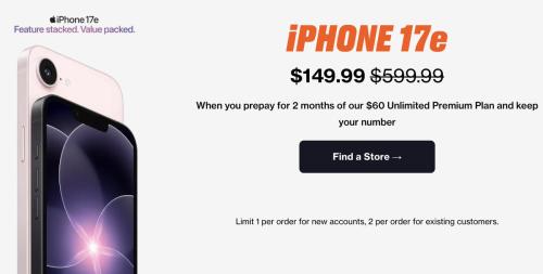 iPhone 17e Drops to $149 at Boost deal at Boost