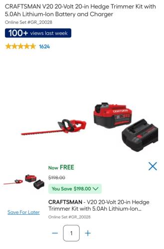 Free Craftsman Trimmer - Limited Offer