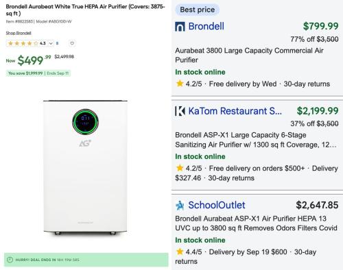 $2000 Off Brondell Air Purifier at Lowe's deal at Lowe's
