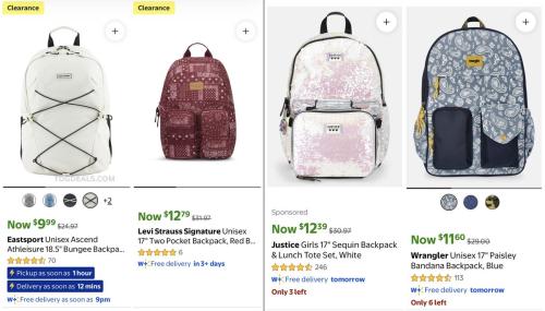 Walmart Champion & Reebok Backpacks from $5 deal at Walmart