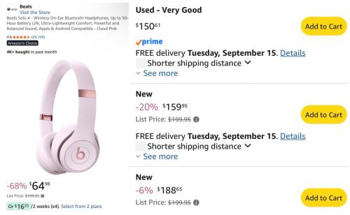 Beats Solo 4 for $64 - 68% Off