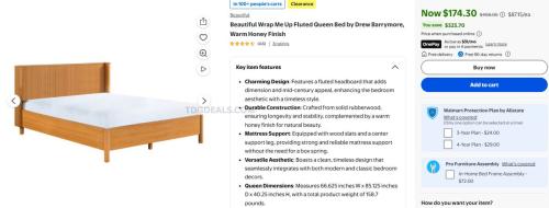 Drew Barrymore Fluted Queen Bed - $175 (Was $500) deal at Walmart