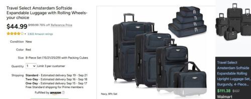 $200 Luggage Set for $45 at Woot deal at Woot