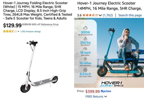 Hover-1 Electric Scooter Drops to $130 deal at Woot