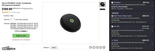 Shure Dual Element Microphone for $199