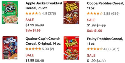$1 Cereal Boxes at CVS deal at CVS
