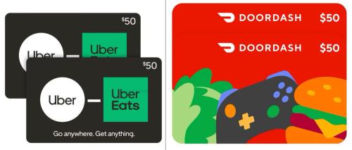 $100 DoorDash/Uber Eats eGift Cards for $79.99 deal at Costco